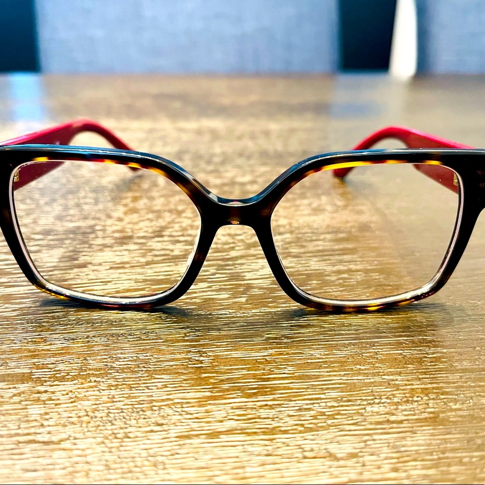 New Prada PR 10WV Eyeglasses Dark Havana maroon/Tortoise Shell